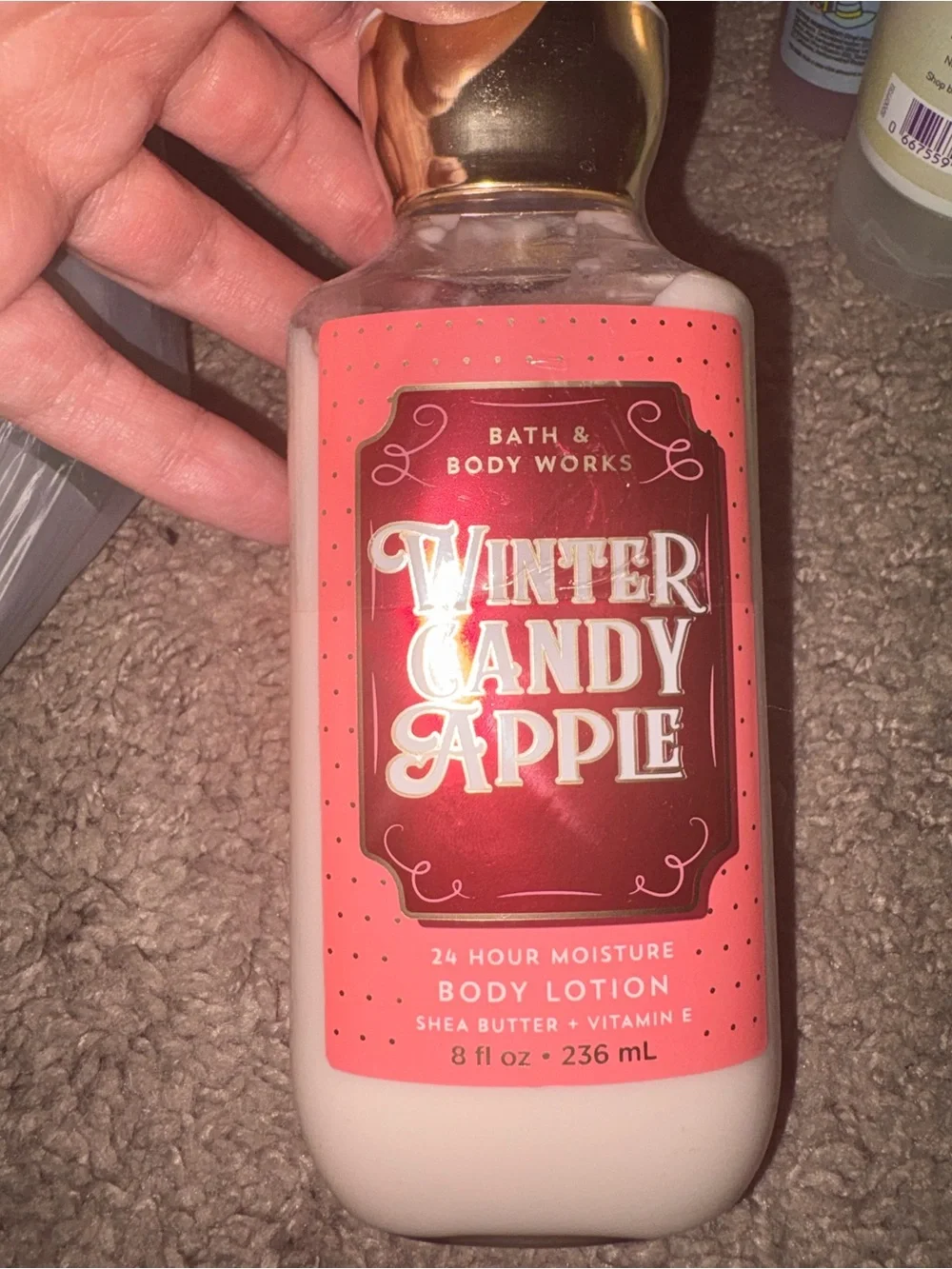 Bath & Body Works Winter Candy Apple Lotion - Red & Gold